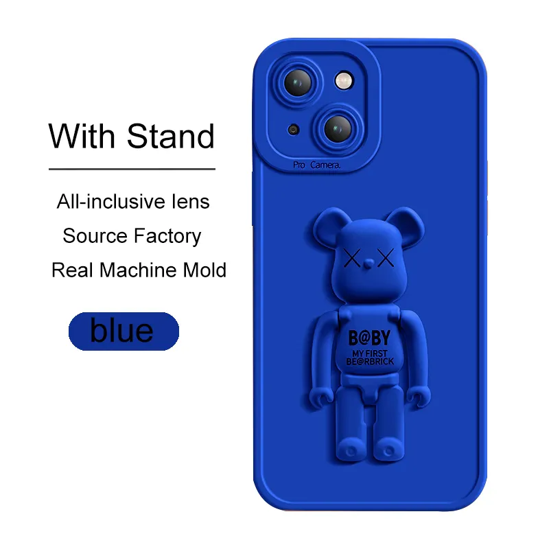 Fashion Bear Luminous Frame Case For iPhone 11 12 13 Pro Max Fall Scratch Resistant Phone Case Cool Gift Mobile Phone Case
