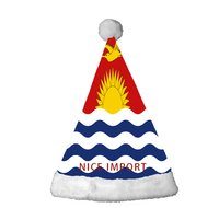 Meistverkaufte Kiribati-Flagge Weihnachtsmützen Komfortable Plüsch-Weihnachtsmützen für Erwachsene Neujahrs-Festliche Party-Kopfbedeckung