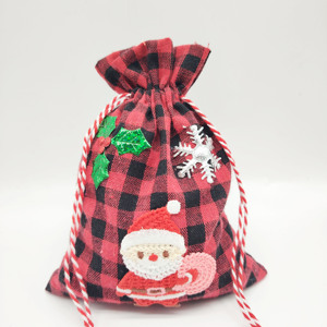 Bolsa de Regalo de Tela con Cordón y Logotipo Personalizado, Ecológica, para Decoración Navideña, Alta Calidad - Product Image 3