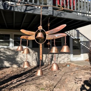 Carillon à vent libellule pour <span class=keywords><strong>jardin</strong></span> avec clochettes – Décoration extérieure en laiton, magnifiquement conçu, coloré – Offre spéciale - Product Image 4