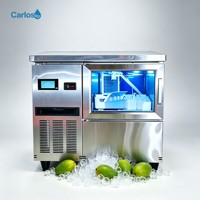 Machine à glaçons commerciale à faible bruit et peu encombrante, production rapide de glaçons en cubes de cristal pour les magasins de boissons