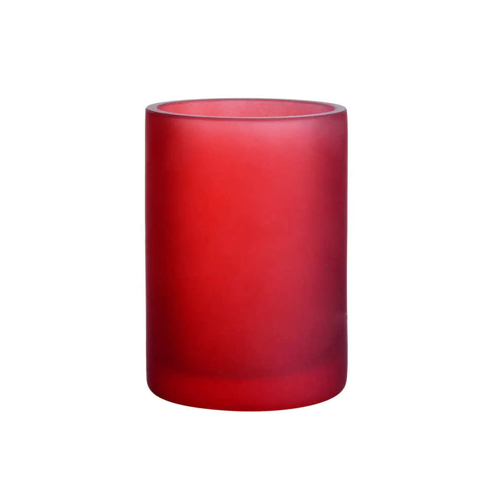 2024 New Designed Handmade Red Glass Votive Tealight Candle Holders for Candle