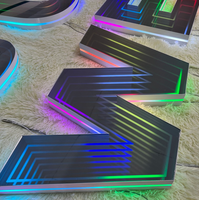Enseigne LED 3D personnalisée en acrylique lumineux et coloré avec effet miroir infini, télécommande et cadre en acier inoxydable pour la décoration de la maison, des bars et des mariages