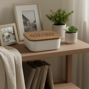 PARISLOFT <b>Keepsake</b> <b>Box</b> 7.8x3.9x5.9in Rectangular Flip Top Storage Container for Photos Jewelry Bedroom Minimalist Design - Product Image 2