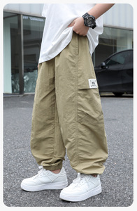 <span class=keywords><strong>Pantalon</strong></span> Cargo Garçon Été 2026 Fin et Doux <span class=keywords><strong>Vert</strong></span> Kaki - Product Image 2