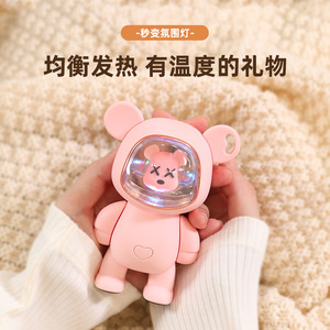 Chauffe-mains portable mignon en forme d'ours, mini, rechargeable par USB, auto-chauffant, cadeau pour filles - Product Image 1