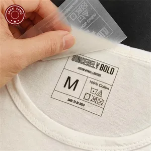 Grosir Logo kustom T-Shirt Transfer panas stiker tempel Label leher dicetak merek Label ukuran Label untuk garmen