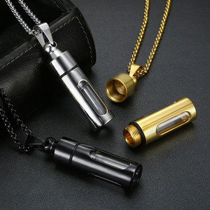 Collar con Colgante de Botella de Perfume de Acero Inoxidable para Hombre y Mujer, Joyería de Moda, para Guardar Esencias o Recuerdos - Product Image 2