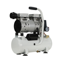 Compresseur d'air dentaire 220 V de haute qualité, sans huile, silencieux, portable, 9 L, 8 bars, avec pompe à moteur à refroidissement par air pour fauteuils dentaires