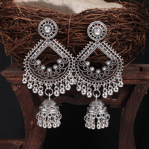 Vintage Gold Plated Chandelier <b>Earrings</b> <b>Tassel</b> Dangle Women's Party Jewelry Precious Metal Alloy Bezel Setting - Product Image 2