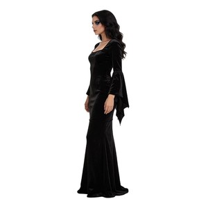 Vestido largo gótico de sirena para mujer, disfraz de Halloween, alas de murciélago, vampiro, bruja, fiesta, actuación en escenario, material sintético - Product Image 5