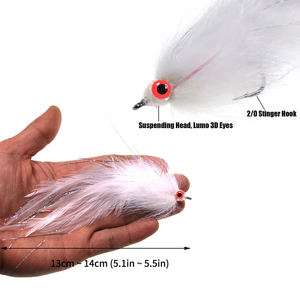 2/0 # 레인보우 존커 스트리머 플라이 서스펜딩 헤드 3D 물고기 눈 토끼 스트립 큰 바닷물 플라이베이스 파이크 송어 낚시 미끼 - Product Image 6