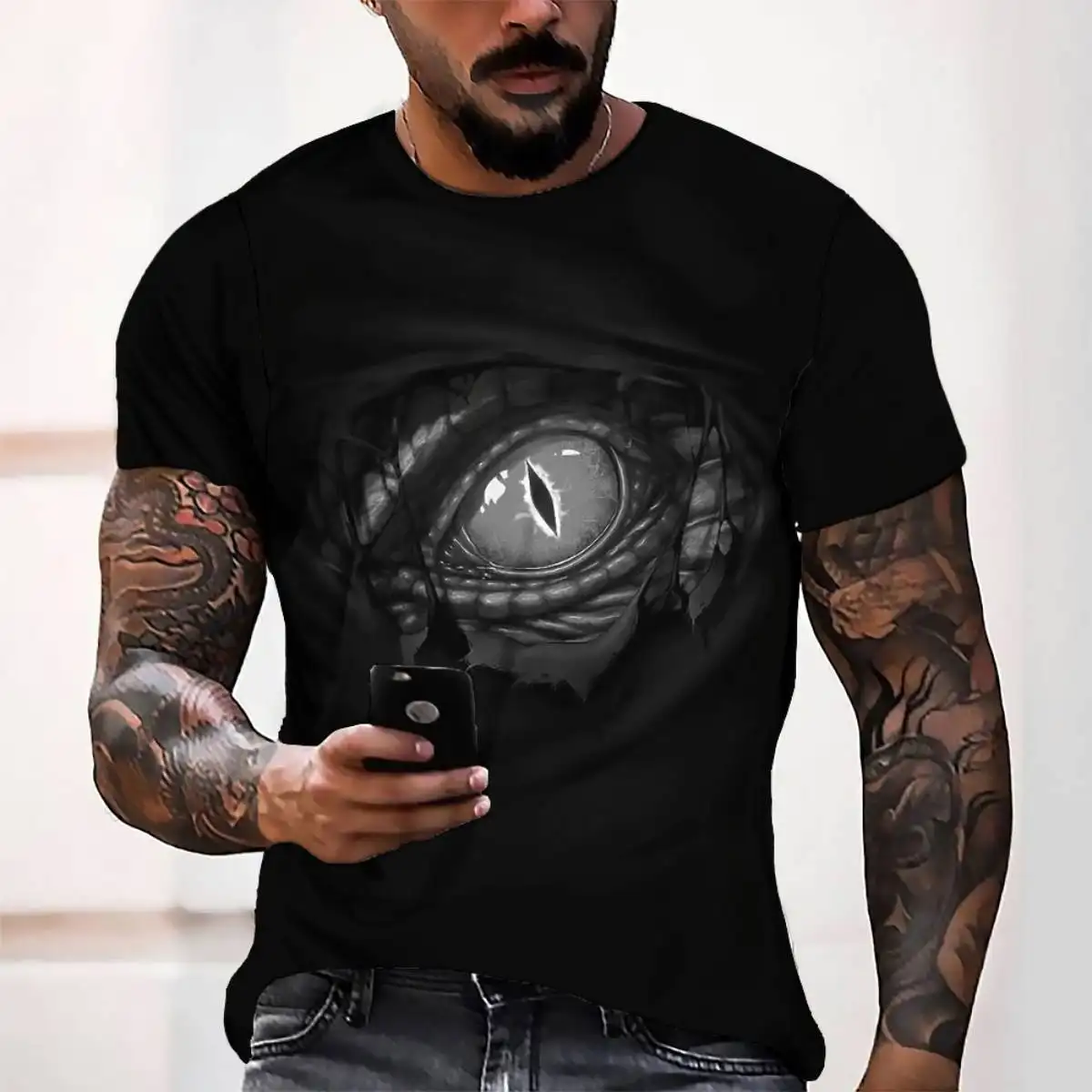 2023 New Short Sleeve Screen Printing Hip Hop T-shirt Streetwear Graphic Tee Cheap Custom Printed T Shirts For Men