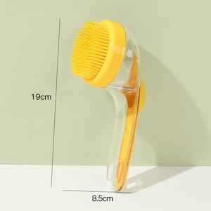 Special Handle Portable Silicone Bath Massage <b>Brush</b> <b>for</b> Pet Dogs and Cats Plastic Scrub - Product Image 6