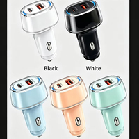 Pengisi Daya Mobil Tahan Api PD 55W Pengisian Cepat dengan Dua Port (Type-C & USB) untuk Adaptor Pemantik Rokok Ponsel