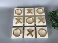 Accessoires pour la maison, jeu d'échecs moderne en marbre noir et blanc, jeu de tic-tac-toe international, échiquier d'intérieur
