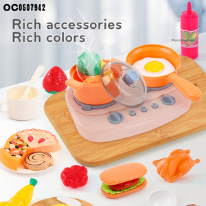 Ensemble de jouets de cuisine éducatif pour enfants, faire semblant de cuisiner, famille cuisinier, avec son lumineux - Product Image 6
