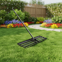 Outil de jardinage manuel en acier inoxydable de haute qualité, personnalisable par OEM, pour le nivellement des pelouses de golf, finisseur de sable, poignée en métal