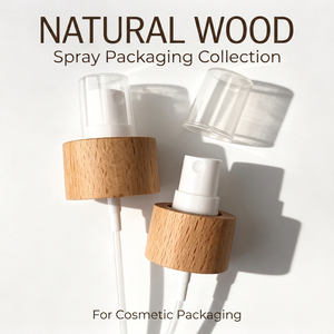 ขวดสเปรย์ไม้ธรรมชาติพิมพ์โลโก้ WeWood ของเวียดนาม พร้อมฝาใสและปลอกไม้ สำหรับบรรจุภัณฑ์เครื่องสำอาง - Product Image 1
