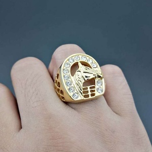 Fashion Latest Designs Gold Plated CZ Horse Head Man <b>Rings</b> <b>Spinner</b> <b>Ring</b> with Cuban Chain <b>Silver</b> Color,<b>silver</b> Plated XR Jewelry - Product Image 6