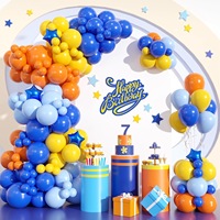 Meistverkauftes Blau-Oranges Ballongirlanden-Set Kinder 1. Geburtstag Party Hintergrund-Deko Geburtstags-Szenen-Dekorationsset