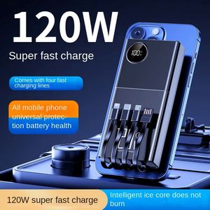 Oem ODM công suất cao siêu mỏng kép <span class=keywords><strong>USB</strong></span> ngân hàng điện sạc điện thoại di động với bốn cáp cho ngoài trời - Product Image 2