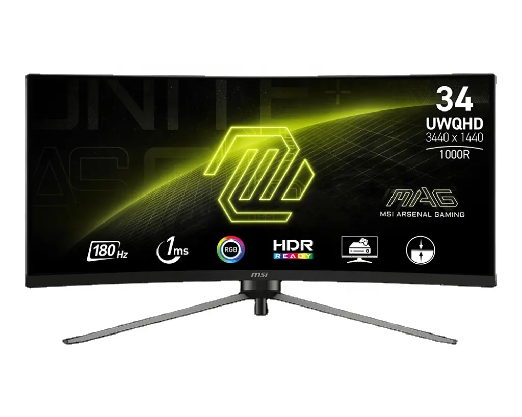 Nagelneu MAG 345CQR hohe Bildwiederholzrate HDR gekrümmter Bildschirm 1000R 1MS 180Hz MSI Gaming Monitor 32 Zoll 4K