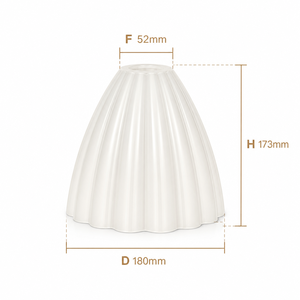 Paralume <span class=keywords><strong>in</strong></span> <span class=keywords><strong>Vetro</strong></span> Sodico-Calcico Soffiato a Mano con Bordo Ondulato, Bianco Opale, per Lampada a Sospensione, Ricambio per Illuminazione Casa e Hotel - Product Image 4