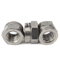 Écrou de blocage hexagonal auto-serrant en acier inoxydable 304 A2-70 à double fente, haute sécurité, NF E 25-411, entièrement métallique