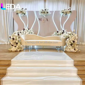 LEDA Custom Large Acrylic <b>Arch</b> Set Large Acrylic Wedding Backdrop Wall With Stage And Step <b>For</b> Wedding Events Stage - Product Image 1