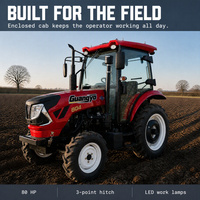 Tracteur robuste de 80 CV avec cabine climatisée et boîte de vitesses à douze rapports pour les unités agricoles commerciales