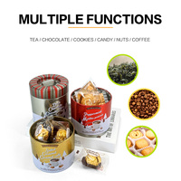 Boîte de rangement en métal empilable à 3 niveaux avec logo de la marque JYB imprimé, boîte vide multi-couches, boîte à chocolat, boîte à bonbons pour cadeau de Noël