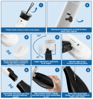 IPX8 4500mAh double tête de brosse double moteur avec bouton de réservoir d'eau fonction de pulvérisation de liquide pour un nettoyage plus rapide et plus propre
