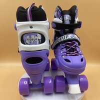 Quad Patines 4 Ruedas patins à roulettes Kick Rollerskates 4 roues lame Slalom chaussures en ligne rouleau clignotant pour les enfants