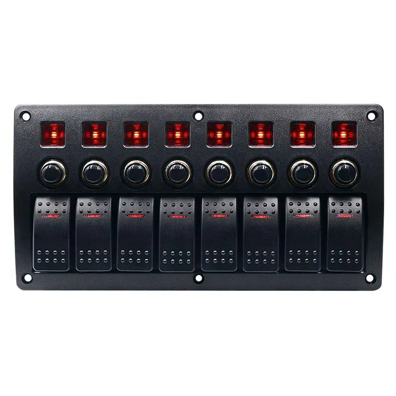مخصص 6 عصابة مفتاح فصل للسيارة لوحة charget الفولتميتر الأحمر أو الأزرق ضوء قبل السلكية في سطح ل مقطورة rv أجزاء الإسعاف