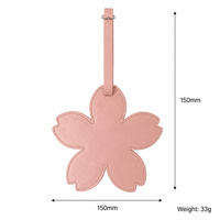 Étiquette de bagage en cuir PU personnalisée YinHui avec logo, motif fleur de cerisier, pour valise de voyage, étiquette d'identification, idéale pour cadeau promotionnel