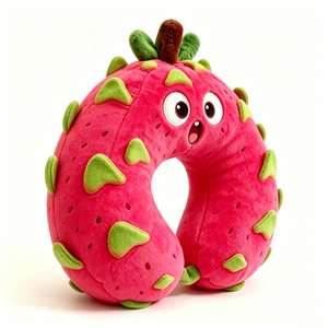 Customized Cute Pink Dragon Fruit U-Shaped,<b>Neck</b> <b>Pillow</b> Fruit Plush Travel <b>Pillow</b> - Product Image 2
