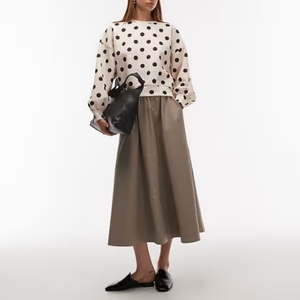 Dames Met Stippen Bedrukt Oversized Sweatshirt Met Ballonmouwen - Product Image 3