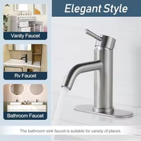 Robinet Mitigeur Monotrou Monocommande Noir en Acier Inoxydable 304 pour Lavabo, Eau Chaude et Froide, Céramique, Style Moderne pour Salle de Bain - Grande Vente
