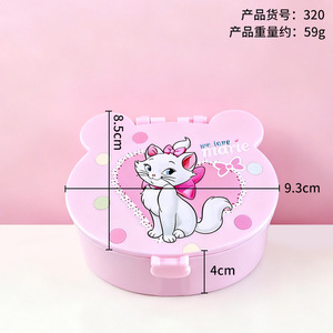 Pink Bear Shape Plastic Storage <b>Box</b> With <b>Mirror</b> Jewelry Organizer For Desk Use - Product Image 5