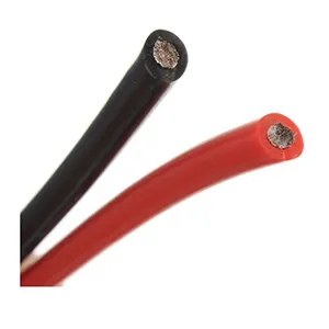 Cable de goma AWG Cable recubierto de silicona Cable de calefacción eléctrica flexible aislado Cobre estañado 600V 4 6 Rojo o negro 0,08mm