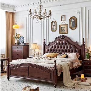 Tùy Chỉnh Châu Âu Giường Đôi Sang Trọng Đám Cưới Giường Vàng Vua Giường Biệt Thự Bộ Đồ Nội Thất - Product Image 4