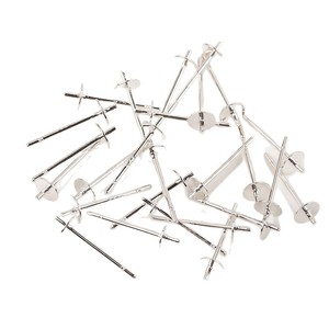 Cross Flat Earring <b>Posts</b> 925 Silver Plated Copper For Earring Making DIY Jewelry Accessories <b>Round</b> Shape - Product Image 5