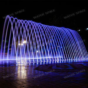 Système de fontaine dansante à lumière colorée intégré au sol pour aménagement paysager de plaza commerciale - Product Image 2