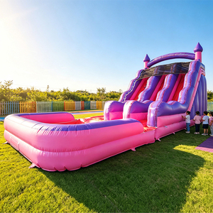 WINSUN Giant Inflatable Water Slide Purple Pink PVC Waterproof CE Commercial Grade for Kids Party Amusement Park - Product Image 2