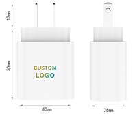Adaptateur mural USB-C PD 3.0 à charge ultra rapide TT&C 25W, prise US, lot de 2 pour iPad, câble blanc non inclus, entrée 120V