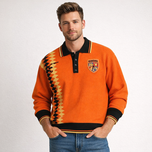 Pull en tricot personnalisé avec logo pour homme, pull décontracté d'hiver, polo de football en tricot pour homme - Product Image 4