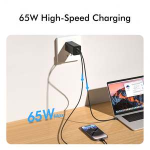 65W voyage Type C PD3.0 charge rapide téléphone <span class=keywords><strong>portable</strong></span> pour Anker <span class=keywords><strong>ASUS</strong></span> <span class=keywords><strong>Portable</strong></span> mur GaN <span class=keywords><strong>chargeur</strong></span> de <span class=keywords><strong>batterie</strong></span> adaptateur secteur - Product Image 5