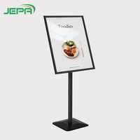 Support de menu rectangulaire en alliage d'aluminium A2 A3 A4 avec boîte à lumière LED et porte-panneau remplaçable pour la publicité
