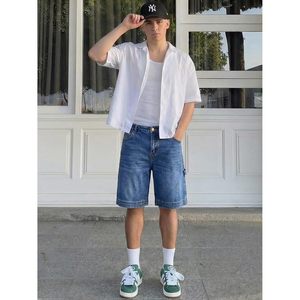 Pantalones Cortos de Mezclilla Holgados para Hombre FOXA, Estilo Cargo, Cintura Media, Corte Relajado, Estilo Urbano, Vintage, con Bolsillos, Transpirables, de Algodón - Product Image 3